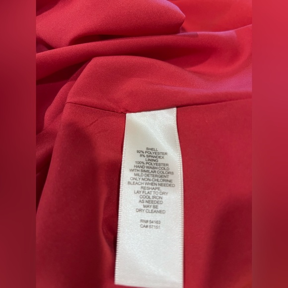 NWT Eliza J Red Ruched Cocktail Wedding Guest Fit & Flare Midi Dress 18 - Picture 13 of 15